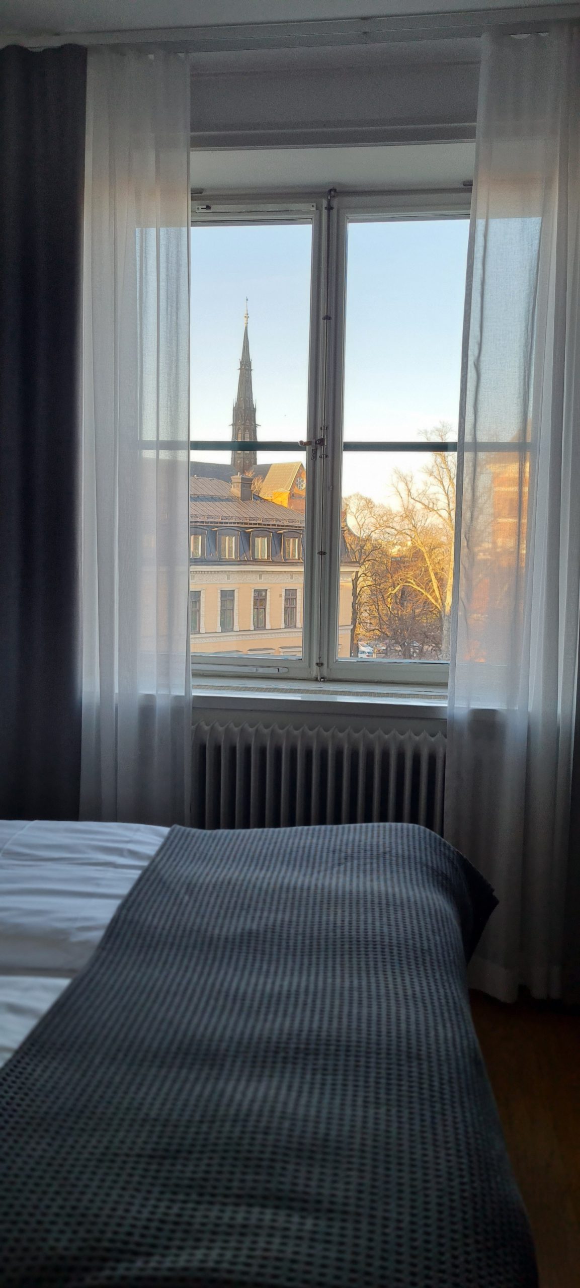 Här ser vi utsikten från ett av hotellrummen.